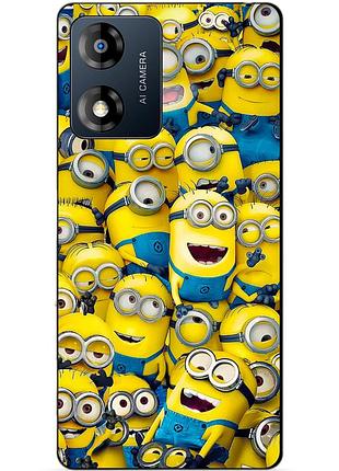 Силиконовый чехол бампер для motorola moto e13 с рисунком миньоны minion
