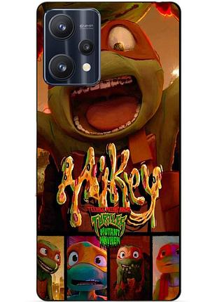 Силиконовый чехол бампер для realme 9 pro с рисунком майки mikey черепашки ниндзя