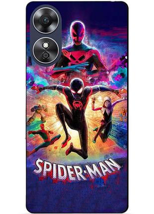 Силіконовий бампер чохол для oppo a17 spider man людина павук