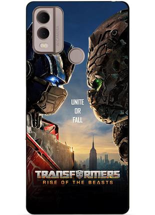 Силиконовый чехол бампер для nokia c22 с рисунком звероботы трансформеры transformers