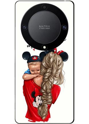 Чехол силиконовый бампер для huawei honor magic 6 lite с рисунком мама и малыш