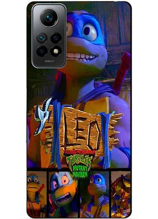 Силиконовый бампер чехол для xiaomi redmi note 12 pro с рисунком леонардо черепашки ниндзя