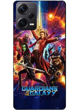 Силиконовый бампер чехол для xiaomi redmi note 12 pro plus с картинкой стражи галактики