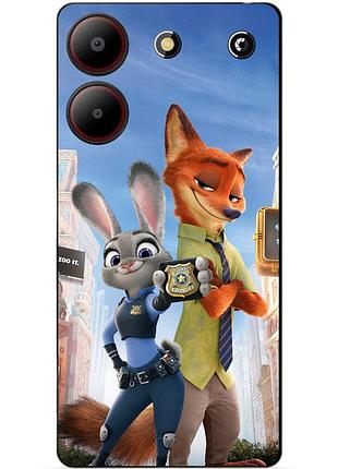 Чехол силиконовый бампер для zte blade a54 с рисунком джуди зверополис zootopia