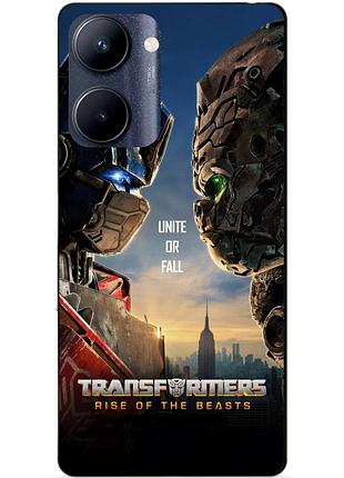 Силиконовый чехол бампер для realme c33 с рисунком звероботы трансформеры transformers
