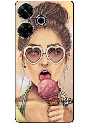 Чехол силиконовый бампер для realme note 50 с рисунком мороженое