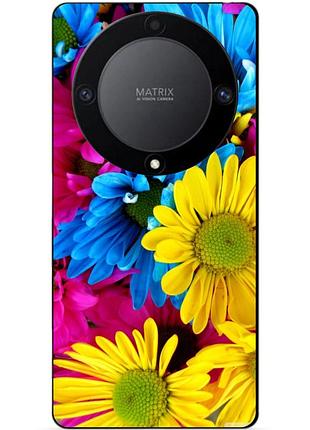 Чехол силиконовый бампер для huawei honor magic 6 lite с рисунком хризантемы цветы