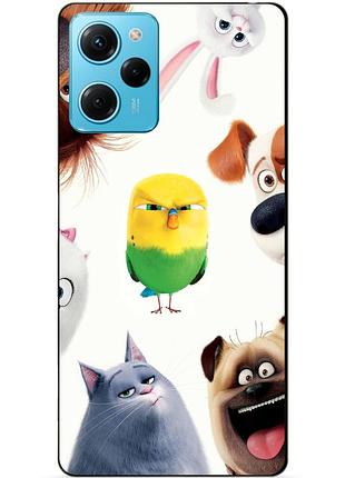 Силіконовий чохол бампер для xiaomi redmi note 12 pro speed edition з малюнком таємне життя домашніх животних