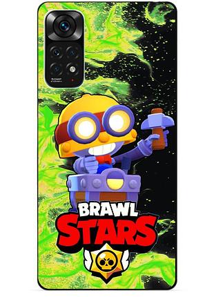 Силиконовый чехол бампер для xiaomi redmi note 11s / note 11 с героем бравл карл
