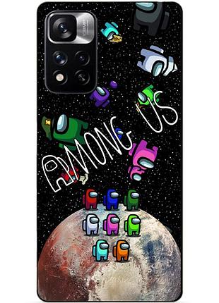 Силіконовий чохол бампер для xiaomi redmi note 11 pro plus 5g з малюнком амонг ас among us