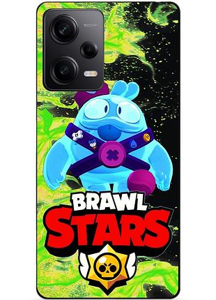 Силиконовый чехол бампер для xiaomi redmi note 12 pro 5g с героем бравл скуик