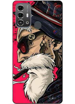 Силиконовый бампер чехол для zte blade a53 pro с рисунком дед хипстер
