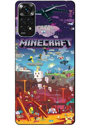 Силиконовый чехол бампер для xiaomi redmi note 11s / note 11 игра minecraft майнкрафт