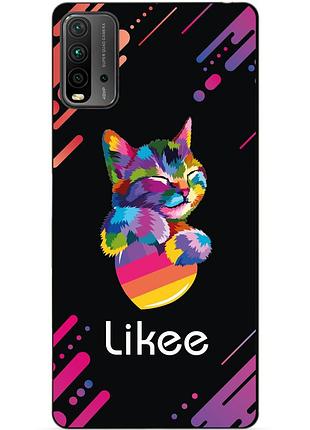 Силиконовый бампер чехол для xiaomi redmi 9t с рисунком likee