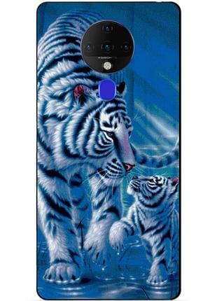 Силиконовый бампер чехол для tecno spark 6 с рисунком тигры