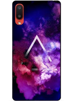 Силиконовый бампер чехол для samsung a02 galaxy a022 с рисунком космос