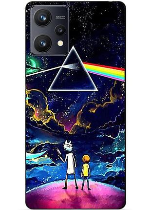 Силиконовый чехол бампер для realme 9 / 9 pro plus с рисунком рик и морти rick and morty