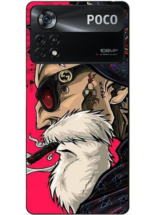 Силиконовый бампер чехол для xiaomi poco x4 pro 5g с рисунком дед
