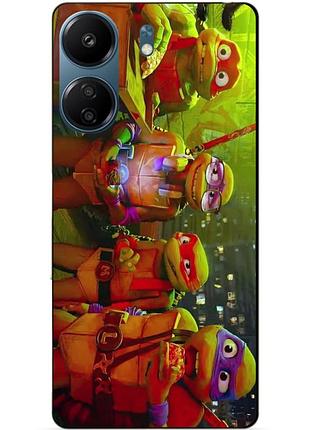 Силиконовый чехол бампер для xiaomi redmi 13c черепашки ниндзя