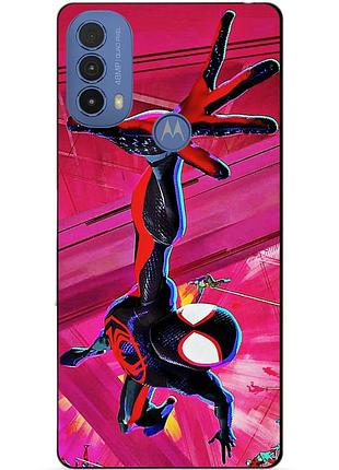 Силиконовый чехол бампер для motorola moto e20 с рисунком spider man человек паук