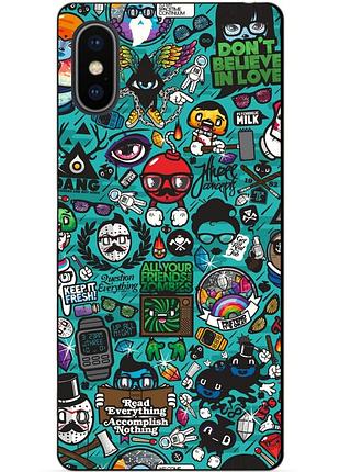 Силіконовий чохол бампер для iphone x 10 з малюнком стикери