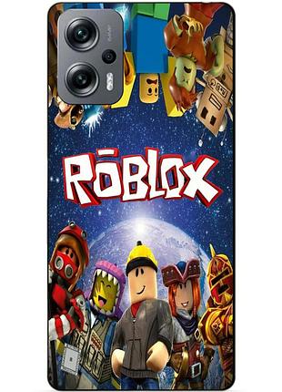 Силиконовый бампер чехол для xiaomi poco x4 gt с рисунком роблокс
