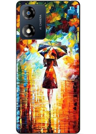 Силіконовий чохол бампер для motorola moto e13 з малюнком прогулянка