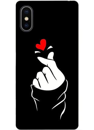 Силиконовый чехол бампер для iphone xs max с рисунком знак любви