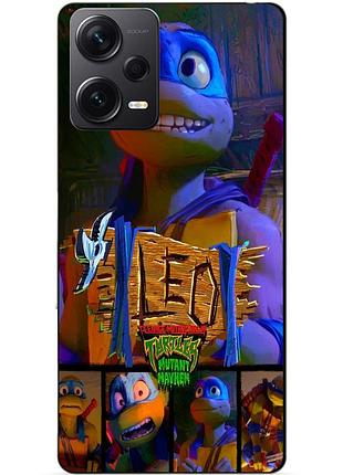 Силиконовый бампер чехол для xiaomi redmi note 12 pro plus с рисунком леонардо черепашки ниндзя