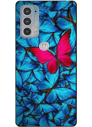 Силіконовий чохол бампер для motorola edge 20 з малюнком метелики