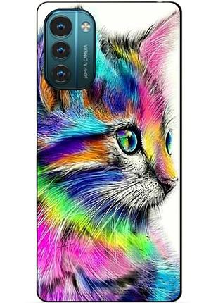 Силиконовый чехол бампер для nokia g21 с рисунком акварельный кот