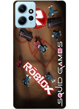 Силіконовий бампер чохол для xiaomi redmi note 12 з малюнком roblox гра в кальмара роблокс