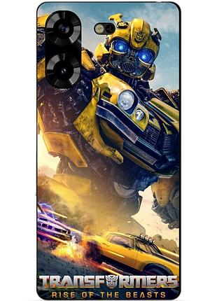 Силиконовый чехол бампер для tecno pova 5 с рисунком bumblebee бамблби трансформеры