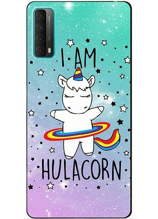 Силиконовый бампер чехол для huawei p smart 2021 с рисунком единорог