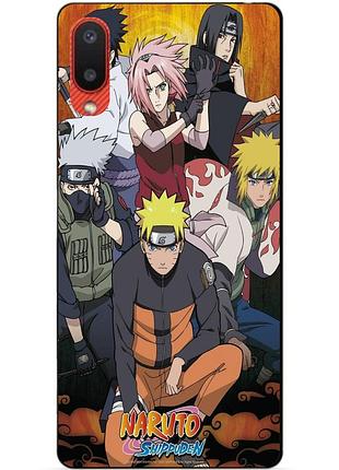 Силиконовый бампер чехол для samsung a02 с рисунком naruto аниме