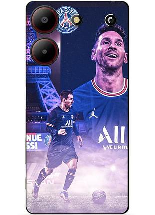 Чехол силиконовый бампер для zte blade a54 с рисунком messi psg месси