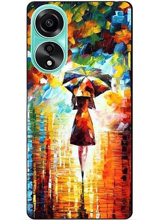 Силіконовий чохол бампер для oppo a78 з малюнком прогулянка