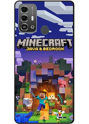 Силиконовый бампер чехол для zte blade a53 pro с картинкой майнкрафт minecraft