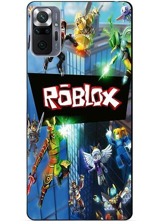Силиконовый бампер чехол для xiaomi redmi note 10 pro с картинкой roblox