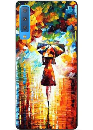 Силиконовый бампер для samsung a7 2018 galaxy a750 с рисунком прогулка
