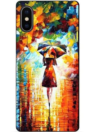 Силиконовый чехол бампер для iphone xs с рисунком прогулка