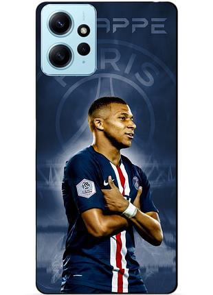Силиконовый бампер чехол для xiaomi redmi note 12 с рисунком мбаппе псж mbappe