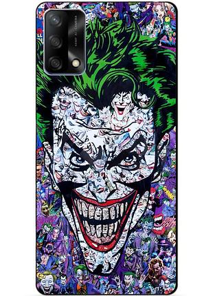 Силиконовый бампер чехол для oppo a74 с картинкой джокер