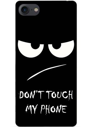 Силиконовый чехол бампер для iphone se 3 2022 с рисунком глаза dont touch my phone