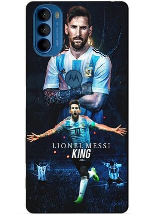 Силиконовый чехол бампер для motorola moto g41 с рисунком messi аргентина месси