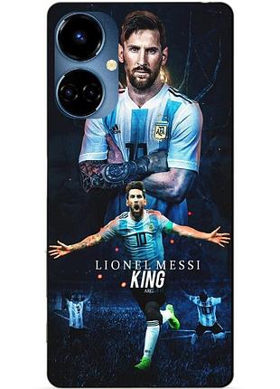 Силиконовый бампер чехол для tecno camon 19/19 pro с рисунком messi аргентина месси
