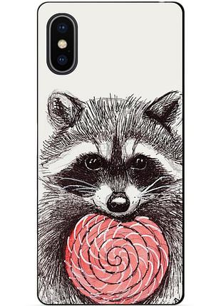 Силиконовый чехол бампер для iphone xs max с рисунком енот