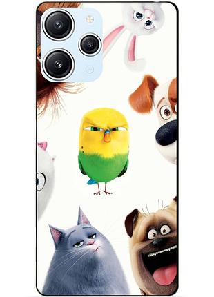 Силиконовый бампер чехол для xiaomi redmi 12 рисунок тайная жизнь домашних животных