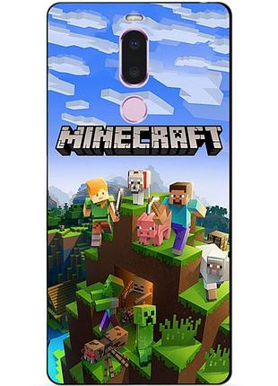 Силиконовый чехол бампер для meizu note 8 с рисунком minecraft