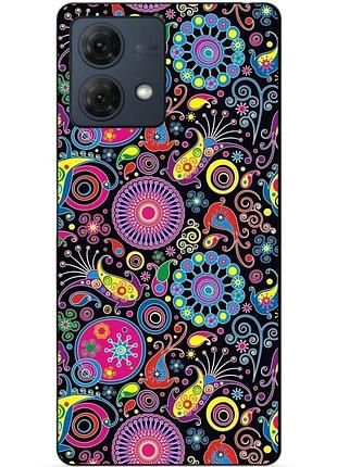 Силіконовий чохол бампер для motorola moto g84 з малюнком східні візерунки